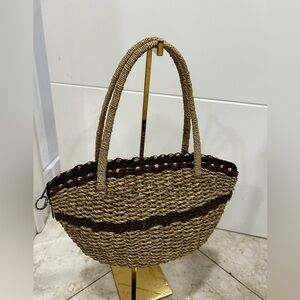Elegant Tan Woven Tote Bag